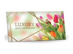 LUXURY tulipány - Mléčná čokoláda s mandlemi a malinami 175g