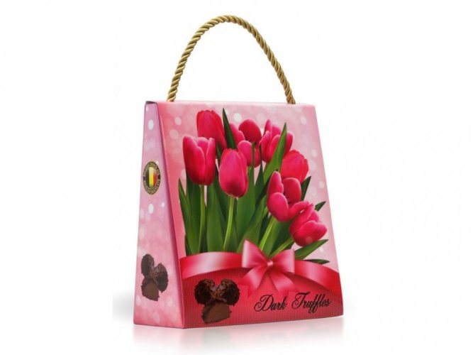 Hořké čokoládové lanýže s vločkami z hořké čokolády - Tulipány 250g