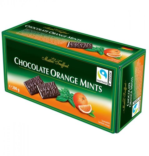 Maitre Truffout-Chocolate Mints Hořké čokoládové plátky s mátovou náplní 200g - Pralinky mint: mint
