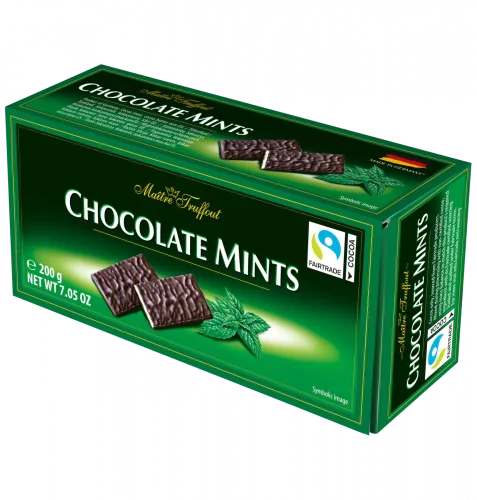 Maitre Truffout-Chocolate Mints Hořké čokoládové plátky s mátovou náplní 200g - Pralinky mint: mint