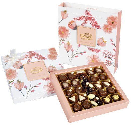 Bolci Chocolates Bolci Flowers Výběr pralinek s náplní a dražé 350g
