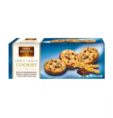 Feiny Biscuits Trojité čokoládové sušenky  Cookies s čokoládovými lupínky 135g