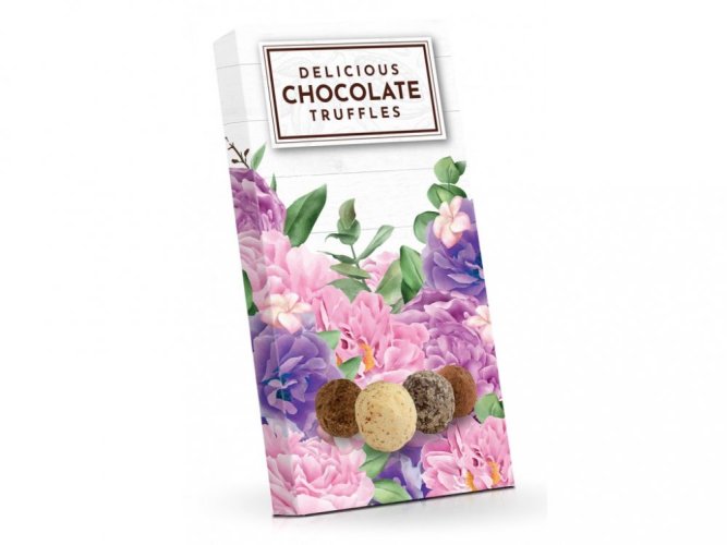 Růžovofialové květy -Výběr čokoládových truffles 100g