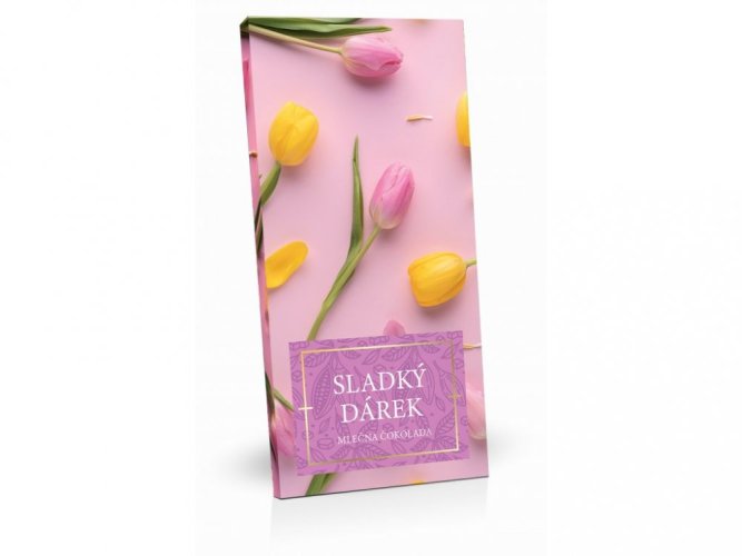 Čokoláda mléčná  - Sladký dárek - Tulipány 100g