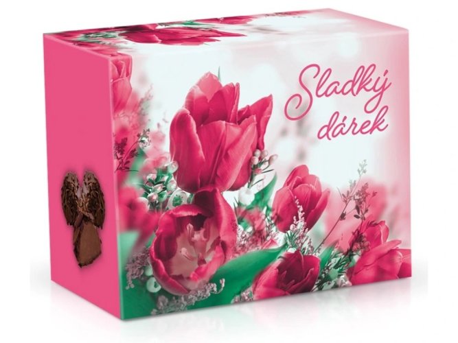 Tulipány - mléčné čokoládové lanýže s vločkami z hořké čokolády s kakaovou náplní 250g