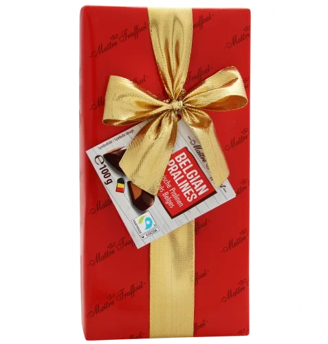 Maitre Truffout Belgické pralinky srdíčka 100g - Pralinky 100g: Červené pralinky