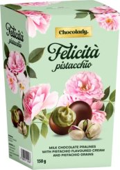 CHOCOLADY Felicita pistachio box Pralinky z mléčné čokolády s pistáciemi 150 g